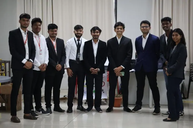 Prathamesh Halale, Co-Founder and CEO of NextIn, with the NextIn team at the Sanjay Ghodawat University Incubation Center inauguration
